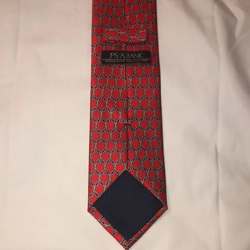 Jos. A. BANK Silk Executive Collection Red Blue Tie